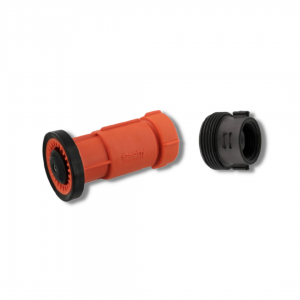 Nozzle for 1.0 Hose, 1.5″ NH thread, Scotty Fire, Barrel Twist On/Off, 15 to 50 GPM, Poly, with Adapter